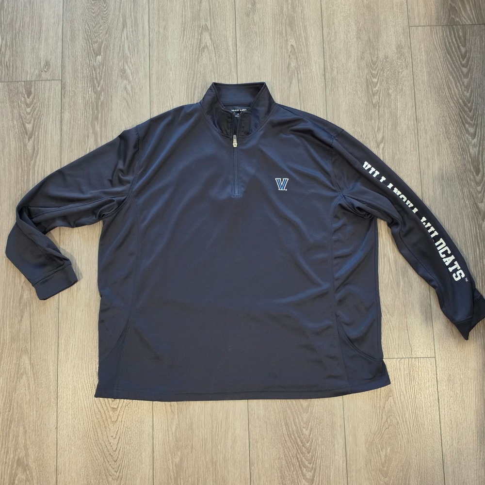 Vansport Villanova‎ Wildcats Mens 2X Navy Blue Quarter Zip Pullover golf